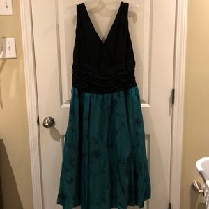 Black and teal cocktail dress